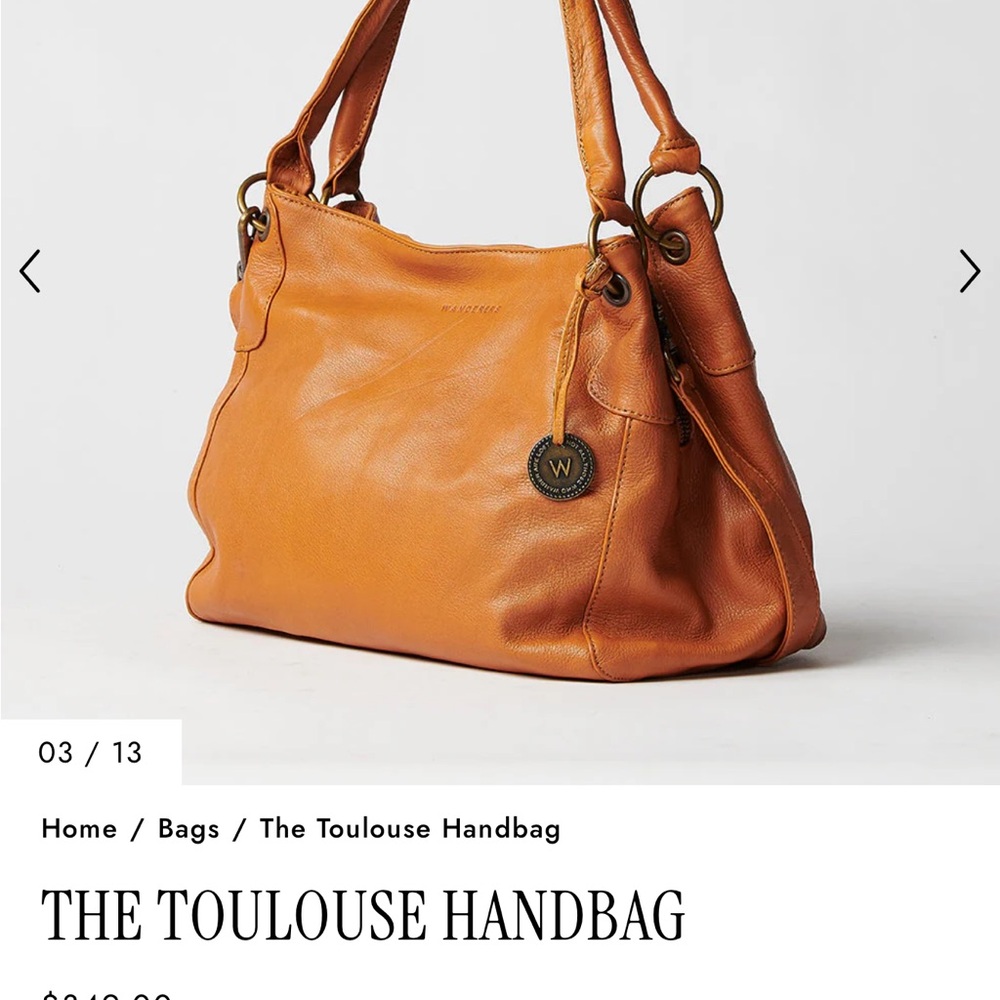 Stylish Orange Leather Shoulder Bag